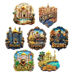 Asia Brunei Resin 3D Fridge Magnets Tourism Souvenir Refrigerator Sticker Handicraft Gift Decoration Articles