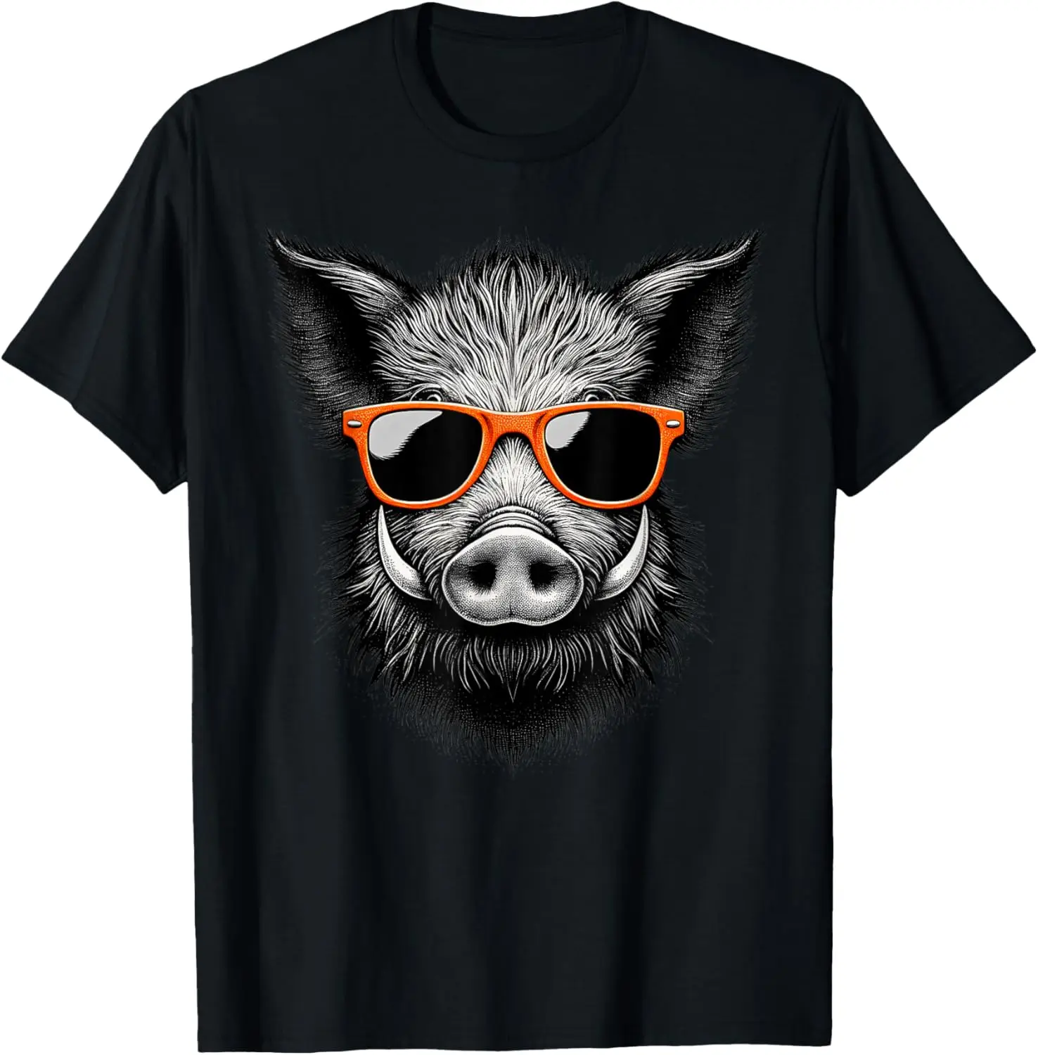 Cool Wild Boar Wearing Sunglasses Graphic Art T-Shirt