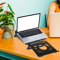Laptop Cooling Stand Black Portable Foldable Notebook Holder for Desk Office Riser Travel Storage Rack Laptop Stand