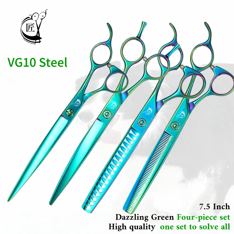 Crane Professional Pet Grooming Scissors for Groomer/Beauticians Straight Curved Chunker Thinning Scissors Set High Quality