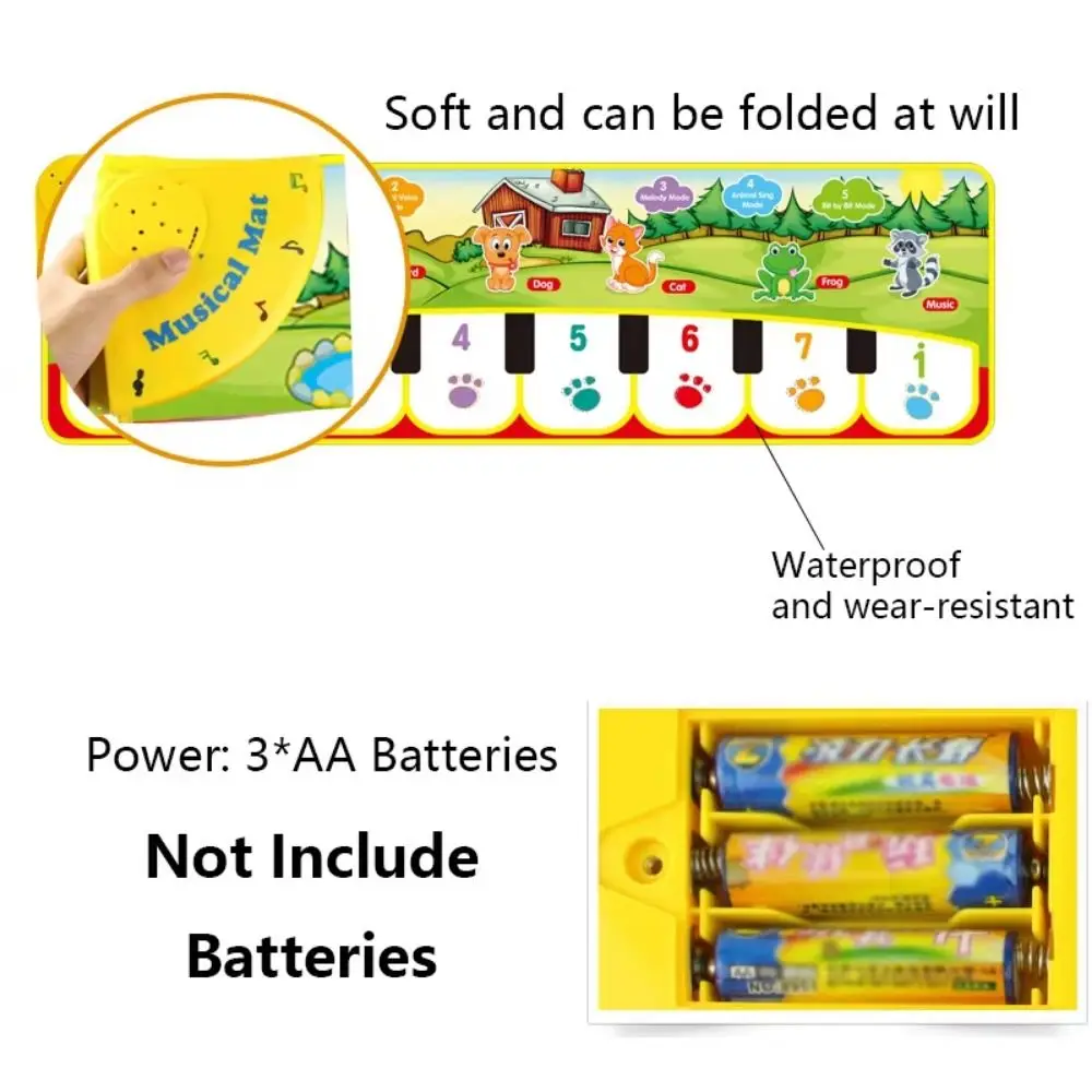 التعليم المبكر الموسيقية البيانو حصيرة متعددة الوظائف تعلم الموسيقى الطابق لوحة المفاتيح الرقص حصيرة الضوء التفاعلي