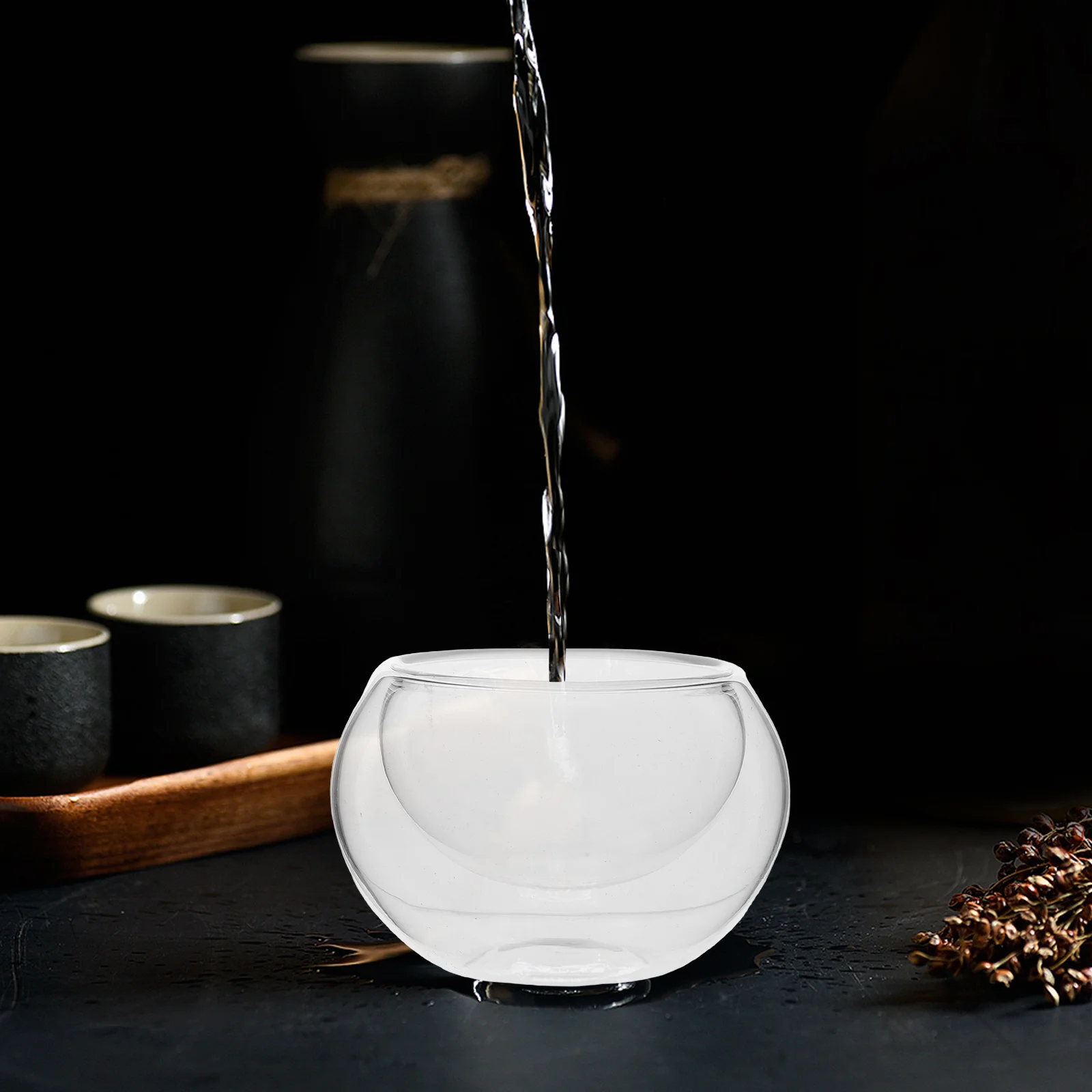 

6Pcs Double Wall Glass Insulated Teacups Borosilicate Thermal Cups Set Heat Transfer Resistant Glassware for Tea Latte