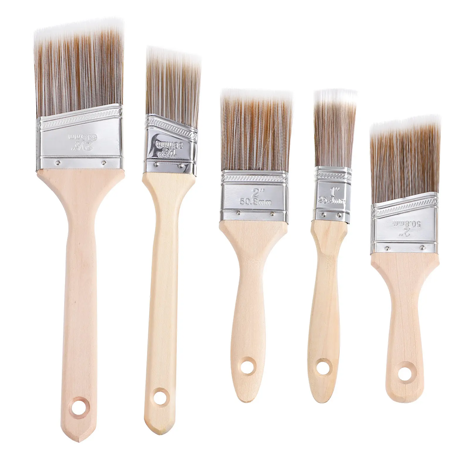 

5Pcs Paint Brush Set High-Quality Flat Brushes for and Adults Smooth Easy to Clean Wood Handle Ideal for Acrylic Watercolor