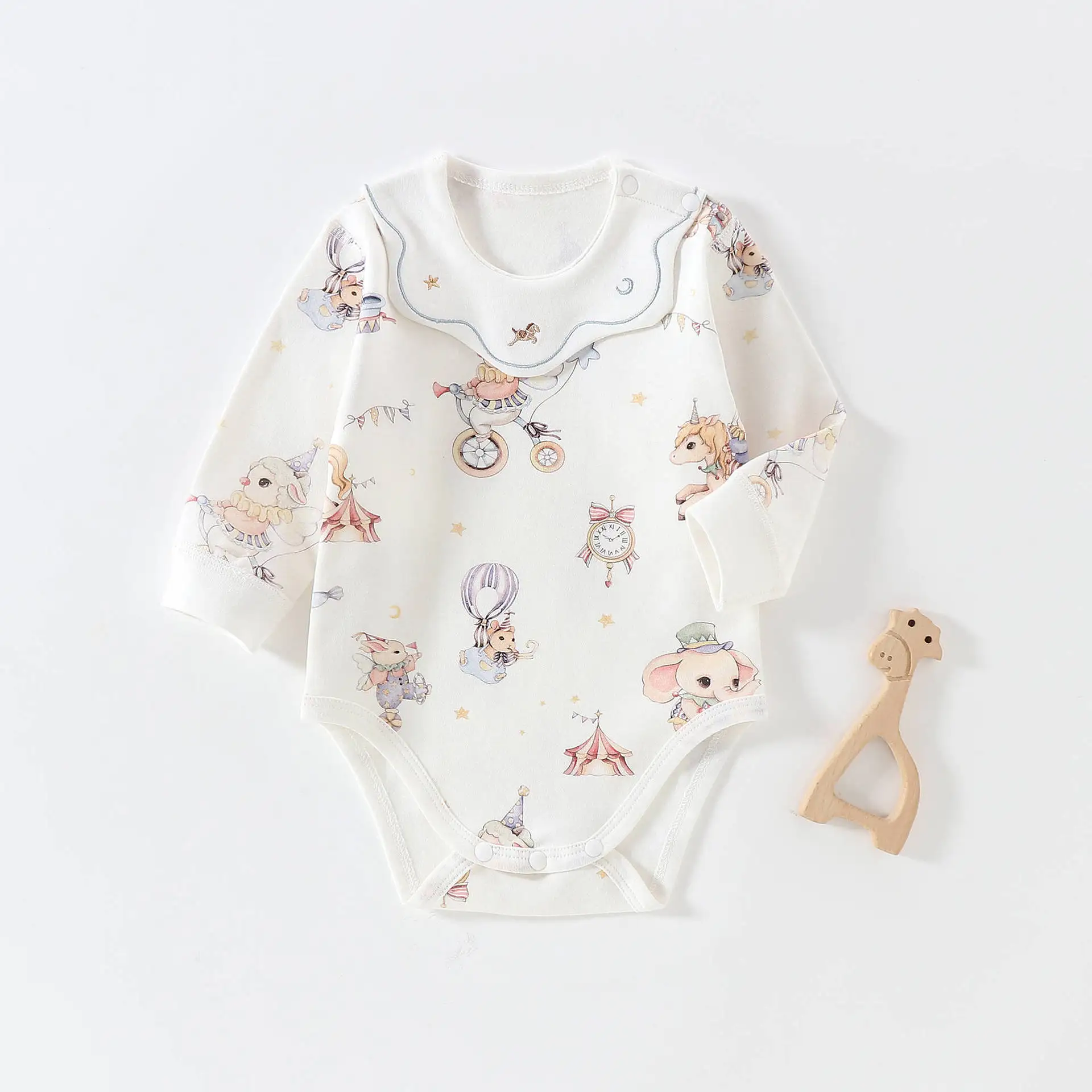 2026 Spring Baby Clothes Female Baby Collar Onesie High Quality Female Baby Jumpsuit Crawler Suit
