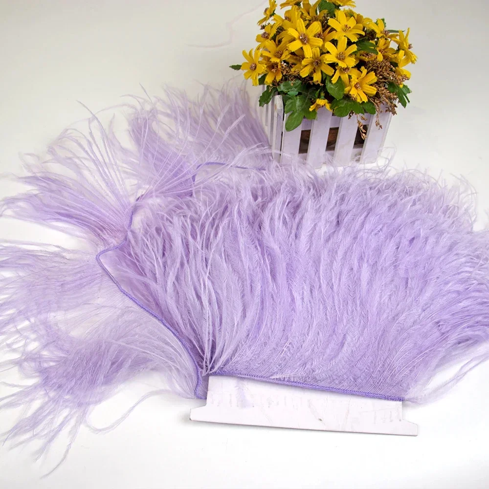 1 5 10Meter Custom Ostrich Feather Trim Natural Plumes Fringe Sew with Thread Clothing Dress Decoration 10-15CM/4-6Inches