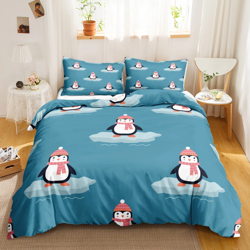 

Penguin Bedding Set Twin Cute Animal Pattern Kids Teen Duvet Cover Set 2/3pcs Cute Cartoon Penguin Animal Polyester Duvet Cover