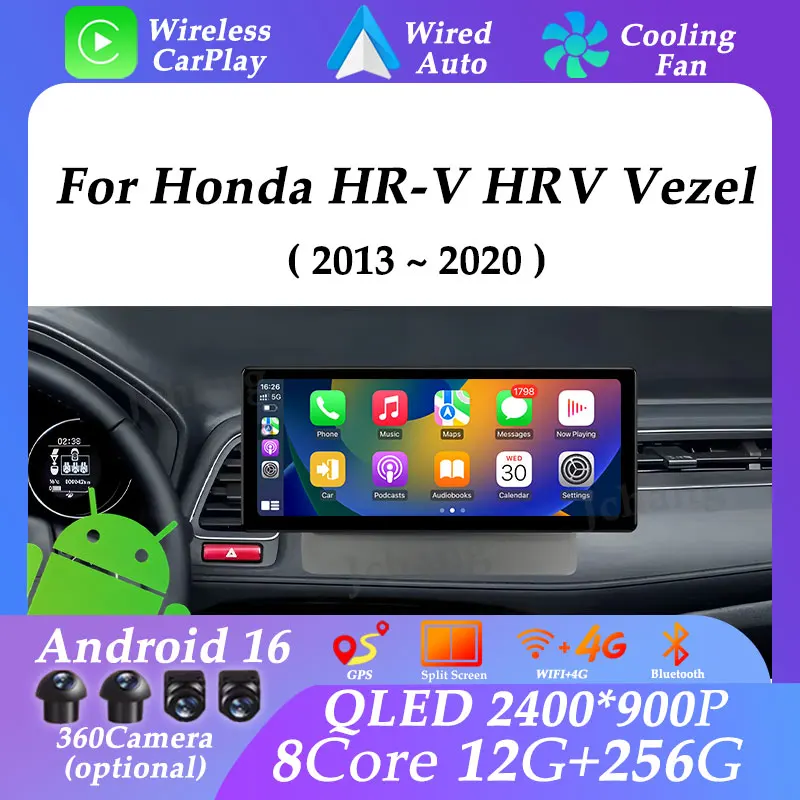 

Android 16 UItra-thin Screen GPS Navi for Honda HR-V HRV Vezel 2013 - 2020 Carplay Multimedia Player Head Unit DSP Stereo WIFI