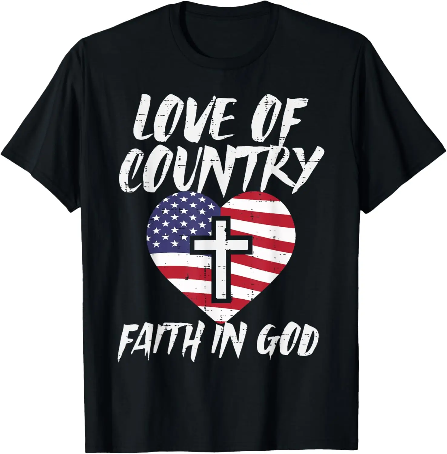 

Fashion style - Love Country Faith In God US Flag Christian Men Women Kids T-Shirt