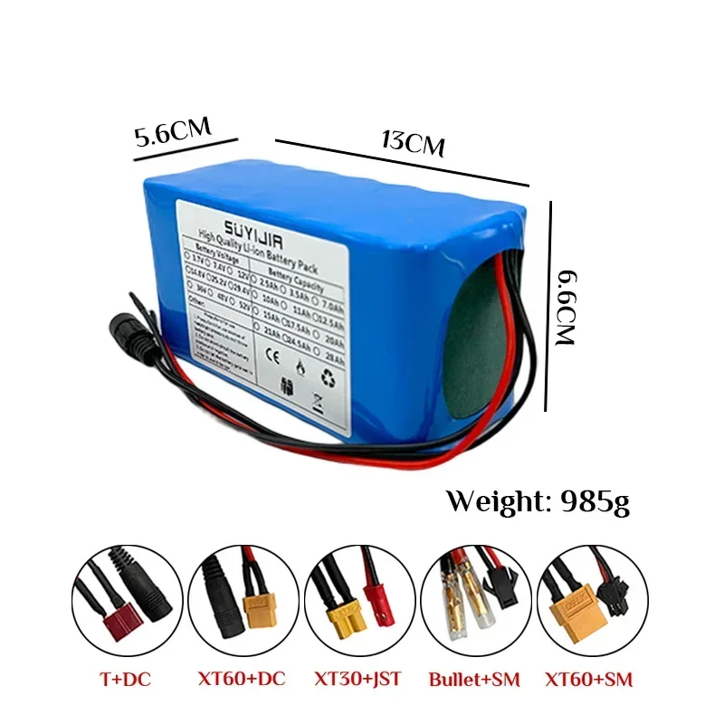 18650 3S7P 12V 24500mah Lithium Batteries Pack Built-in Smart BMS for E-Bike Unicycle Scooter Wheel Chair with 12.6V 3A Charger