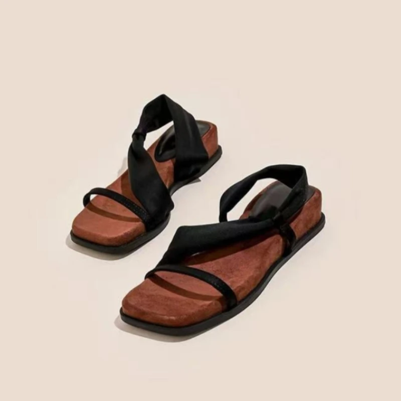 

Women's Summer New Brand Designer Simple Solid Color Sandals 2026 Elegant Slip-on Open Toe Dress Slippers Selling Sizes 35-40