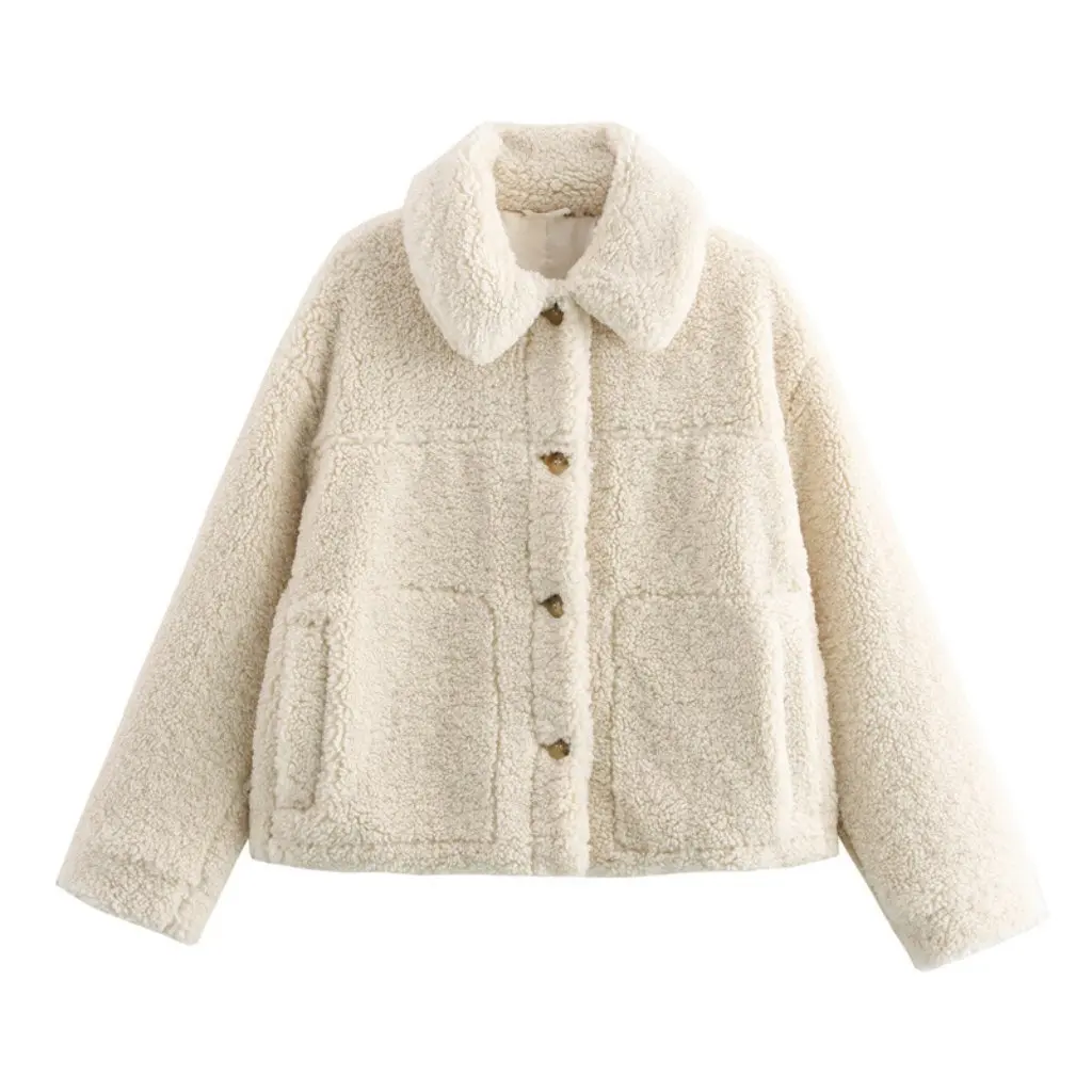 

Winter Women's Long-Sleeved Wool Jacket European American Style Fashion Casual Elegant Single-Breasted Lapel Women's Coat