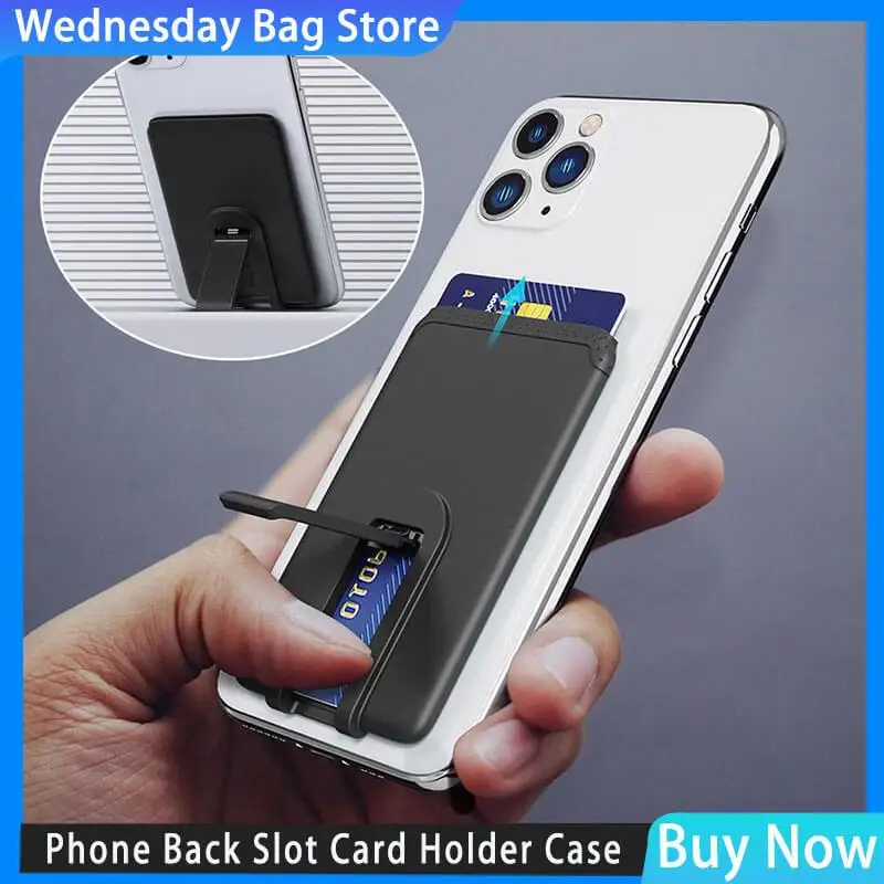 Universal Silicone Phone Card Holder Wallet Case For iPhone Phone Back Paste Sticker Bus/ ID Bank Card Paste