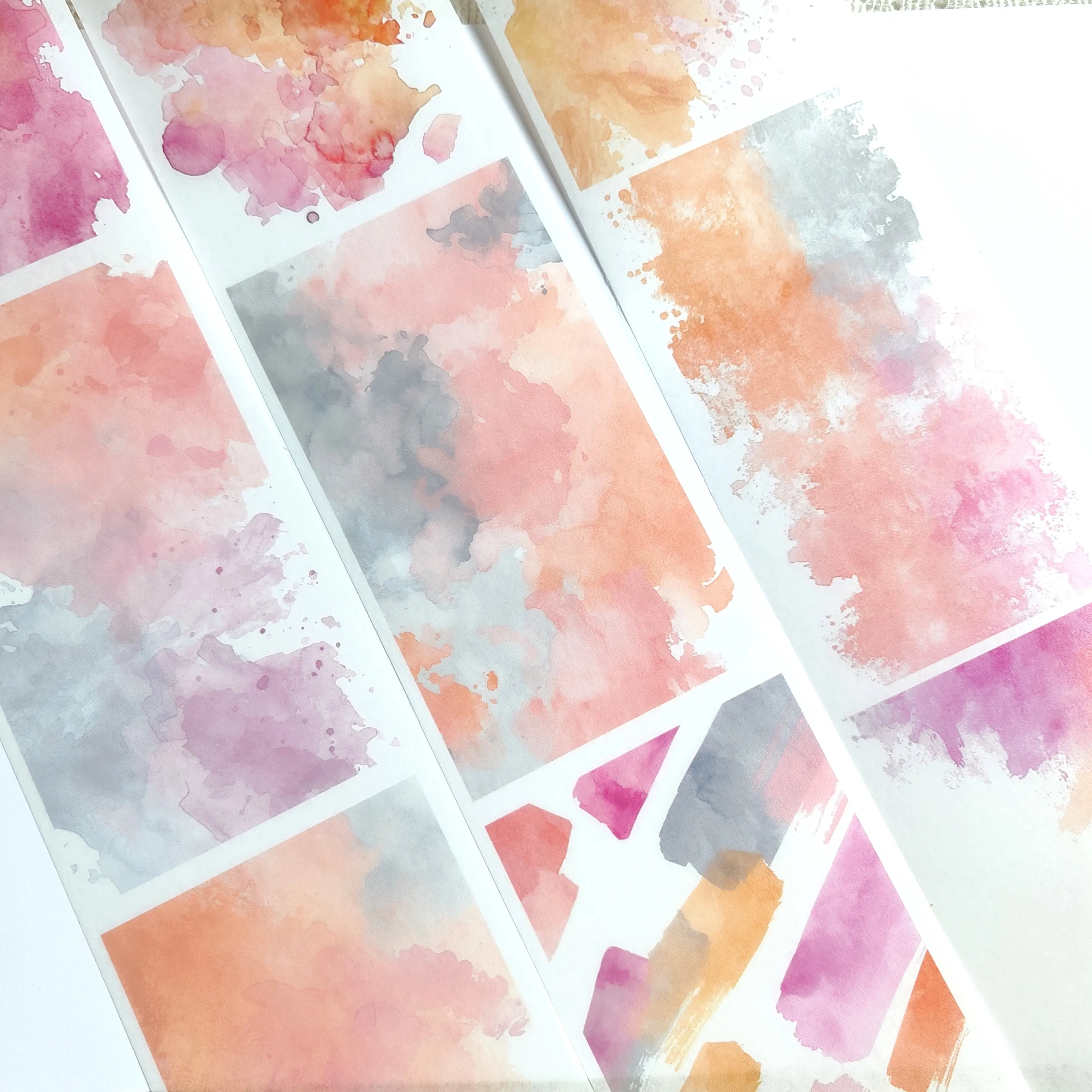 

Pet Tape Journal Pink Gradient Washi No White Ink Color Gradient Collage Decoration DIY Scrapbooking Sticker