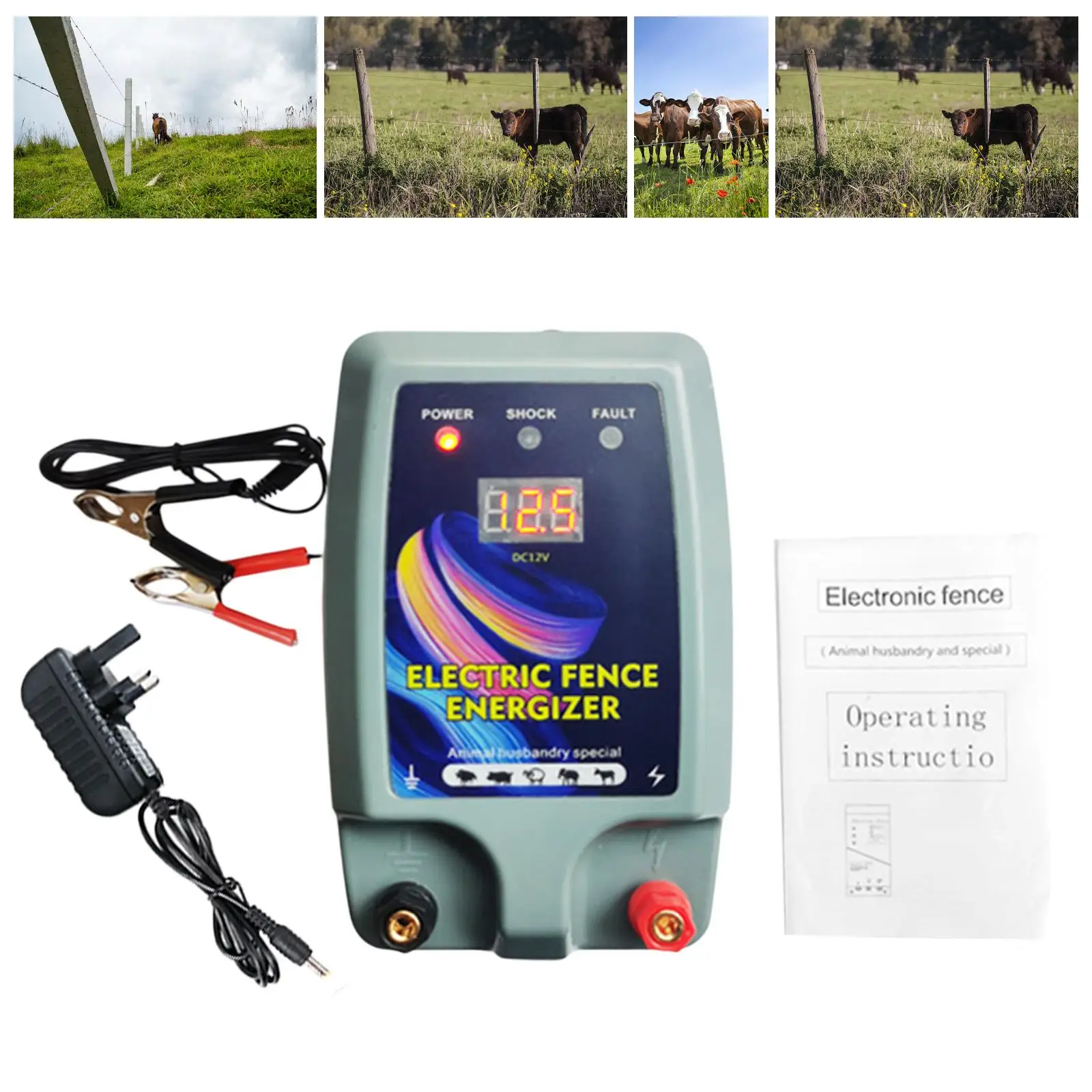 

Electric Fence Energizer Portable Livestock Supplies for Lawn Garden Poultry