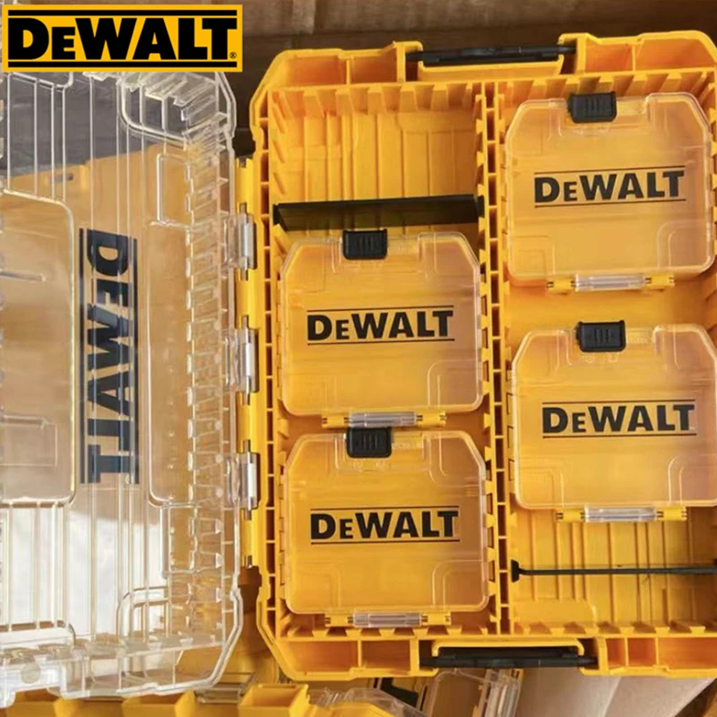 Dewalt Original Tool Box Tough Case Small Medium Parts Accessories Storage Drill parts Bit Box Stackable Combination Toolkit