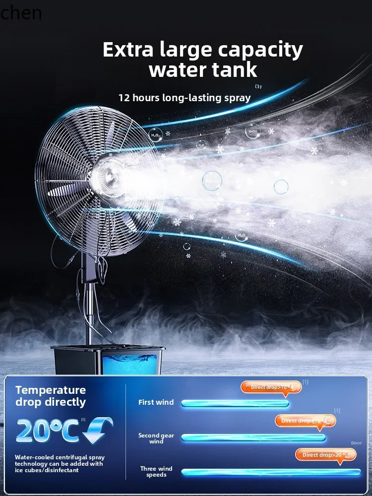 ZML Industrial water-cooled fan Commercial floor spray fan Outdoor atomization water cooling electric fan