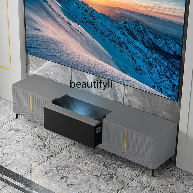 TV Floor Cabinet Electric Smart Retractable Tray Automatic Front and Rear Projector Machine Cabinet