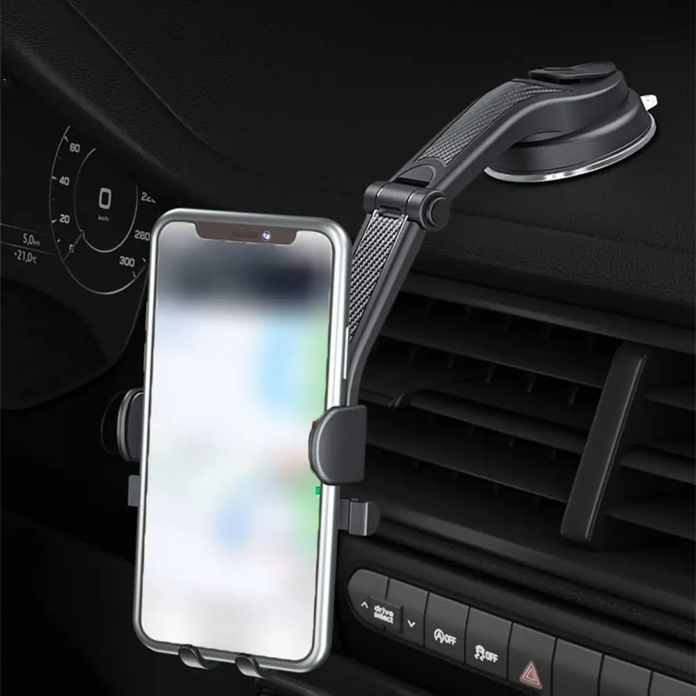 

Стабильный регулируемый автомобильный держатель для телефона, подставка на присоске, универсальный держатель для телефона на приборной панели, нижняя изогнутая поддержка смартфона для iPhone