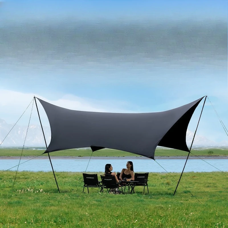 

Tenting tent, outdoor camping, black rubber, sunscreen and rainproof, portable sunshade camping equipment