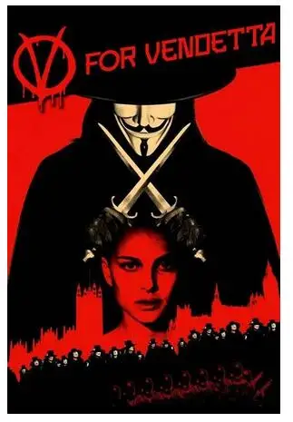 

24style V for Vendetta Movie Film Print Silk Poster for Your Home Wall Decor 24x36inch