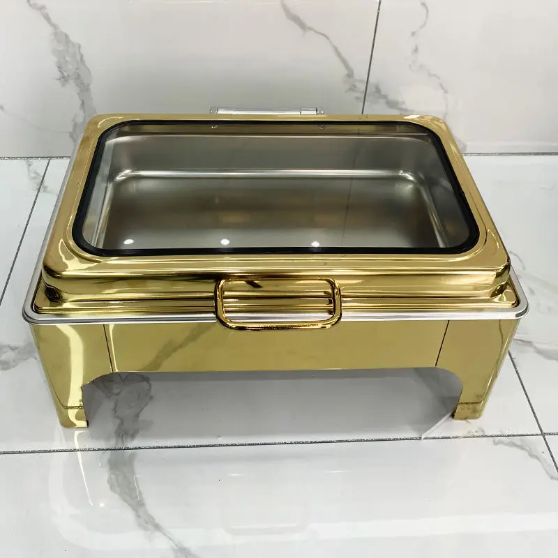 Suitable for 9 Liters Food Warmer Fuel Pan Saving Gold Stainless Steel Set Chafing Dish Buffet
