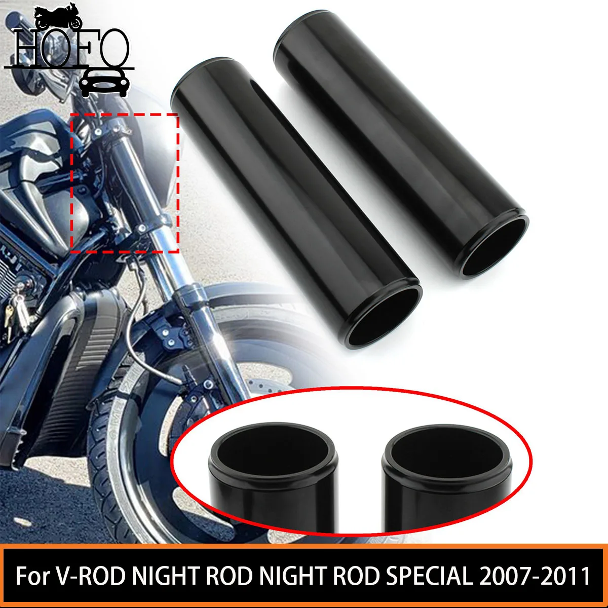 

2Pcs/Set Motorcycle Upper Front Fork Cover Boot Slider Shock Absorber Cover For V-ROD NIGHT ROD NIGHT ROD SPECIAL 2007-2011