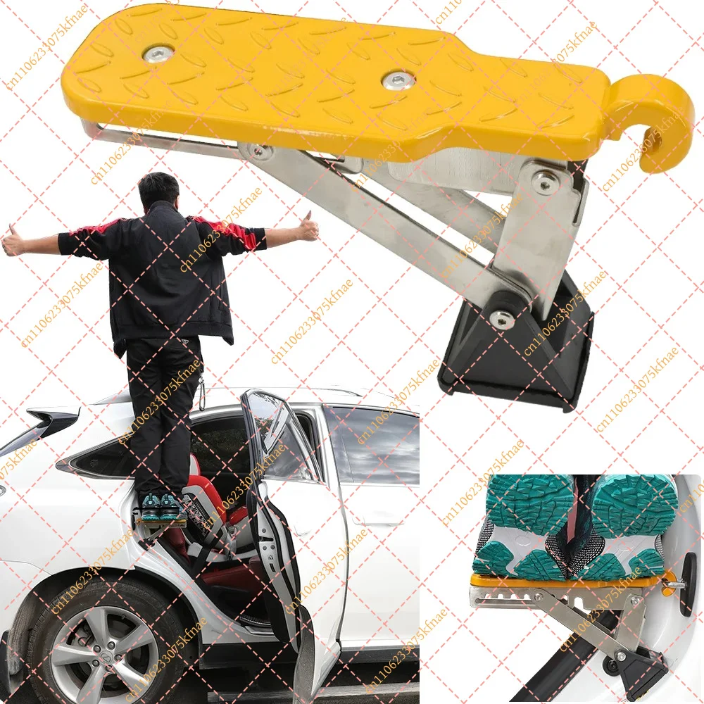 Foldable Universal Car Door Hook Step Pedal Door Step Stand for SUV Car Roof Access Roof Rack Foot Step Accessories
