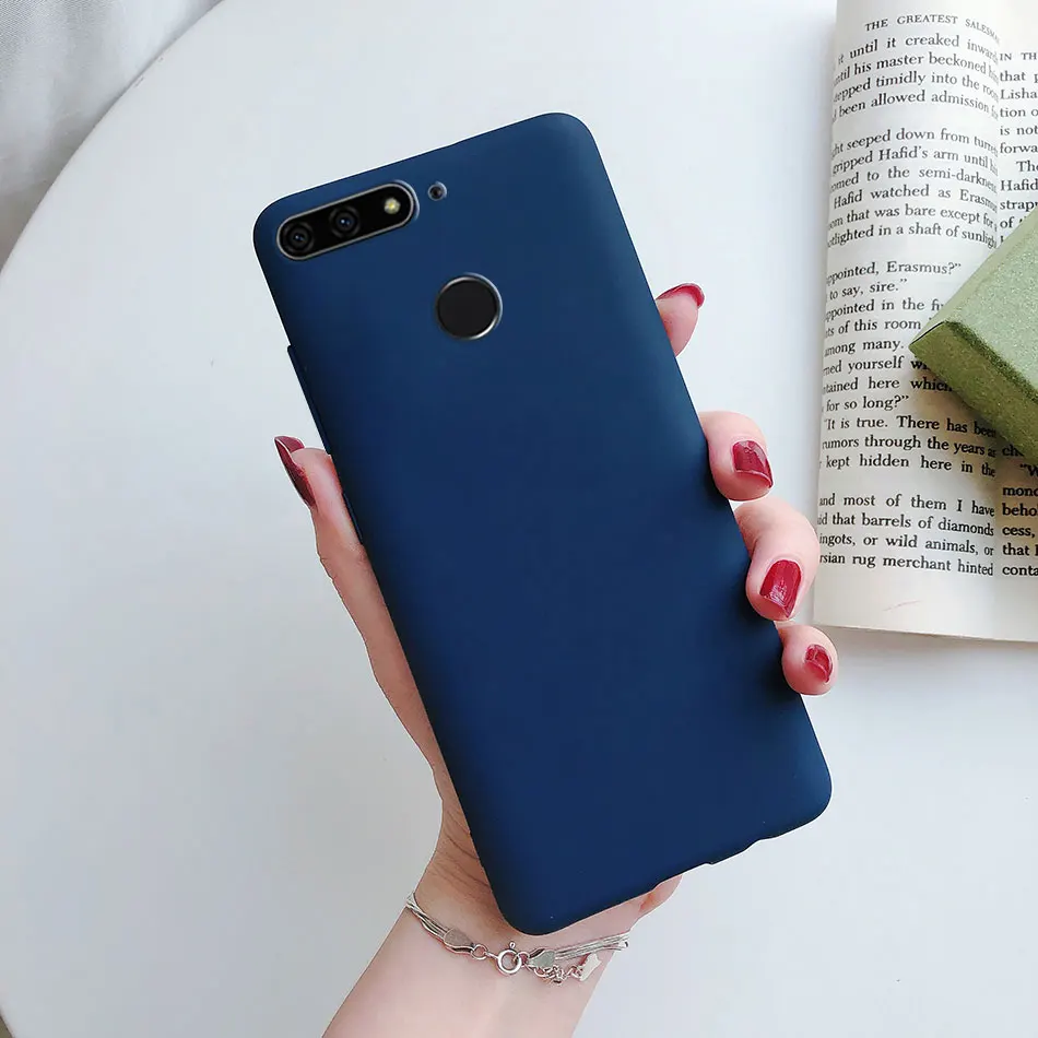 Pure Color Case for Huawei Y6 Prime 2018 Y5 Y6 Y7 Prime Y9 2018 P20 P9 P10 Mate 20 Lite Honor 10 9 Lite 7X 8X Soft Silicon Case