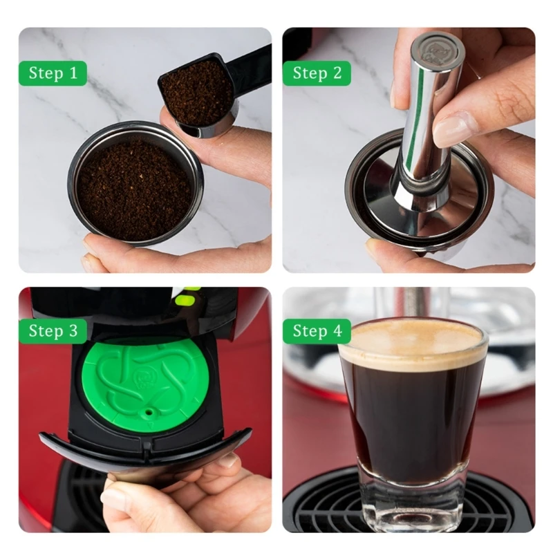 สแตนเลสถ้วยกาแฟแบบใช้ซ้ำได้ฝักกาแฟสำหรับเครื่องชงกาแฟเติม Dropship