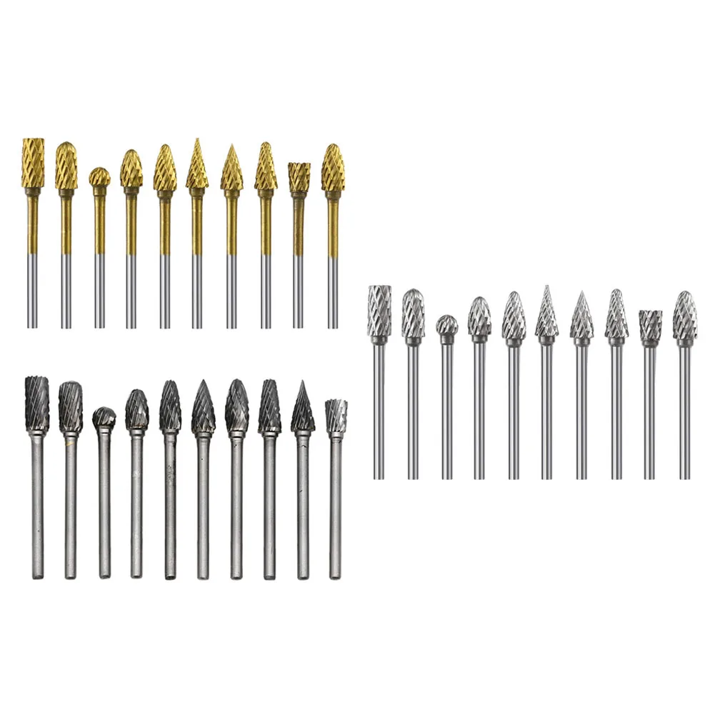 10pcs Rotary Tools Router Bit 3mm Shank Milling Cutter Burr Grinding Head For Metalworking Accessories