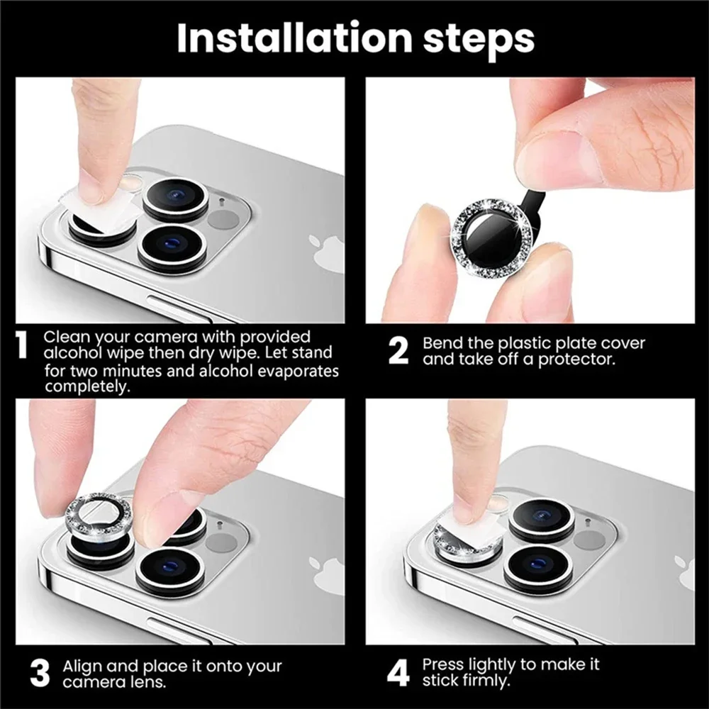 2-3 قطعة آيفون 15 برو ماكس حلقة معدنية كاميرا حماة آيفون 16 برو ماكس عدسة زجاج عليه طبقة غشاء رقيقة آيفون 15 زائد #6