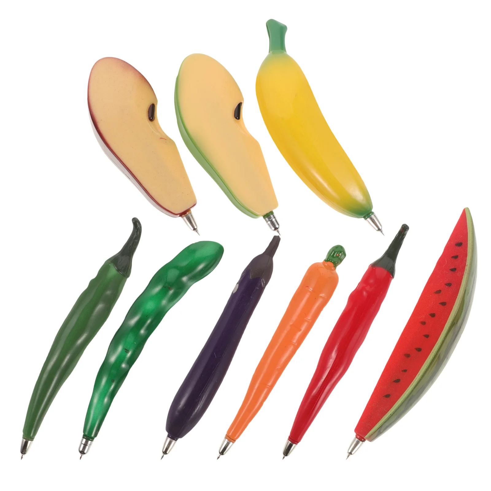 

9pcs Fruit Design Pens Lifelike Vegetable Shaped Ballpoint Pen Smooth Writing Portable Students Stationery Office Supplies