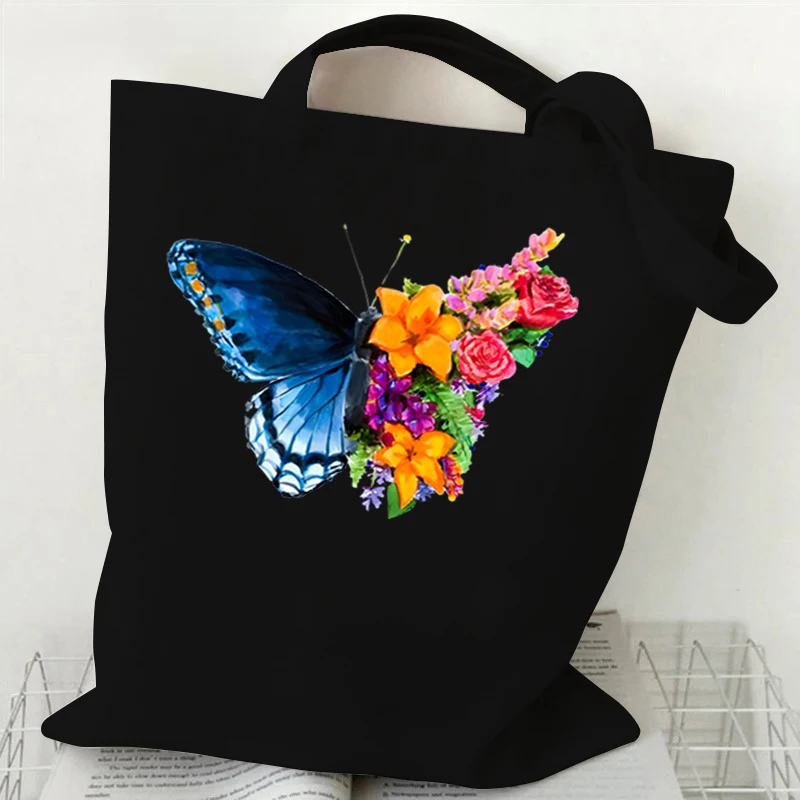 Sunflower Butterfly Women\'s Handbag Purse Fashion Shoulder Bag Eco Large Capacity Shopping Tote Beach Bag Students Schoolbag