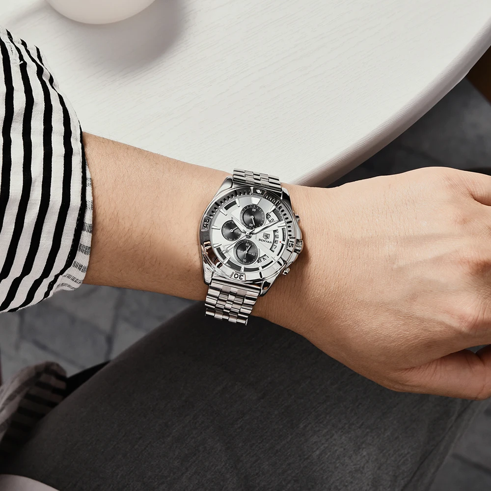 BENYAR Men's Watches 2025 Top Brand Luxury Quartz Wristwatches Speed Sports Chronograph Watch For Men Waterproof Luminous Clock