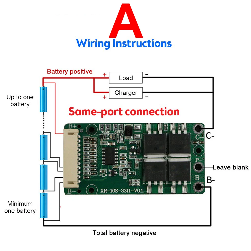 BMS 10S 36V 15A Li-ion Lipolymer 18650 Battery Charge Board Short Circuit Protection Common Port For Ebike Escooter