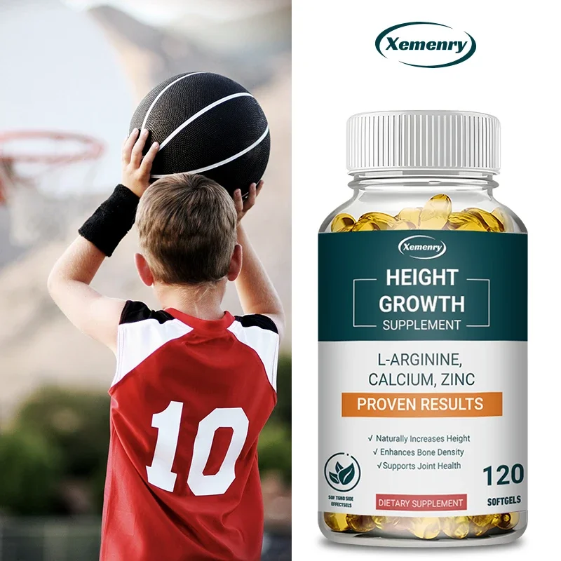 Suplemento nutricional de vitamina D3 + calcio y zinc, crecimiento natural en altura, adecuado para adultos y niños - 120 cápsulas
