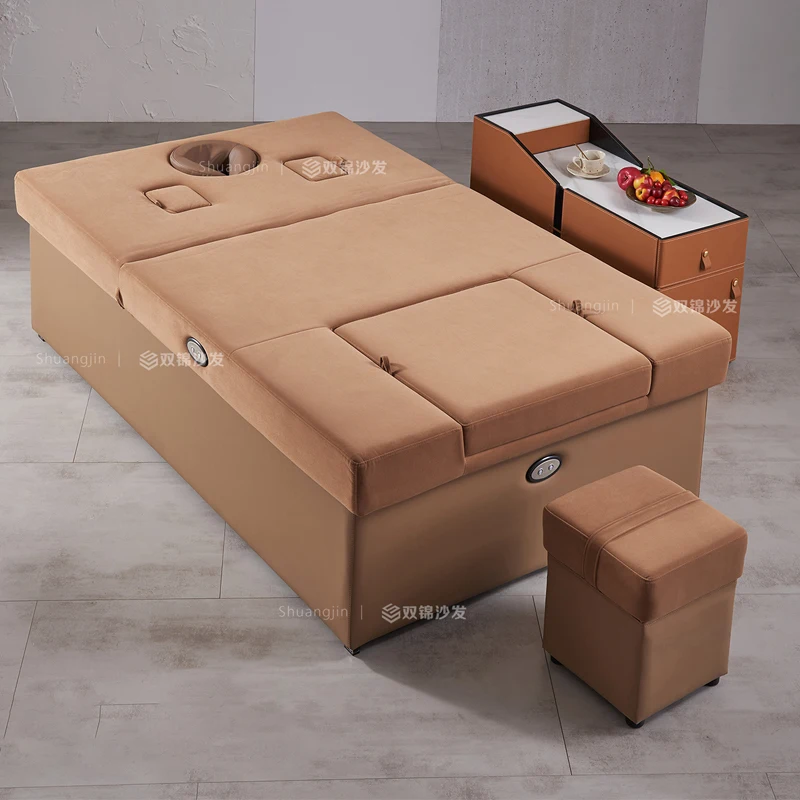 Modern Home SPA Bed Electric Massage Table Use For Body Oil And Tattoo Features Massage Therapist Foot Soak Chair And Stool