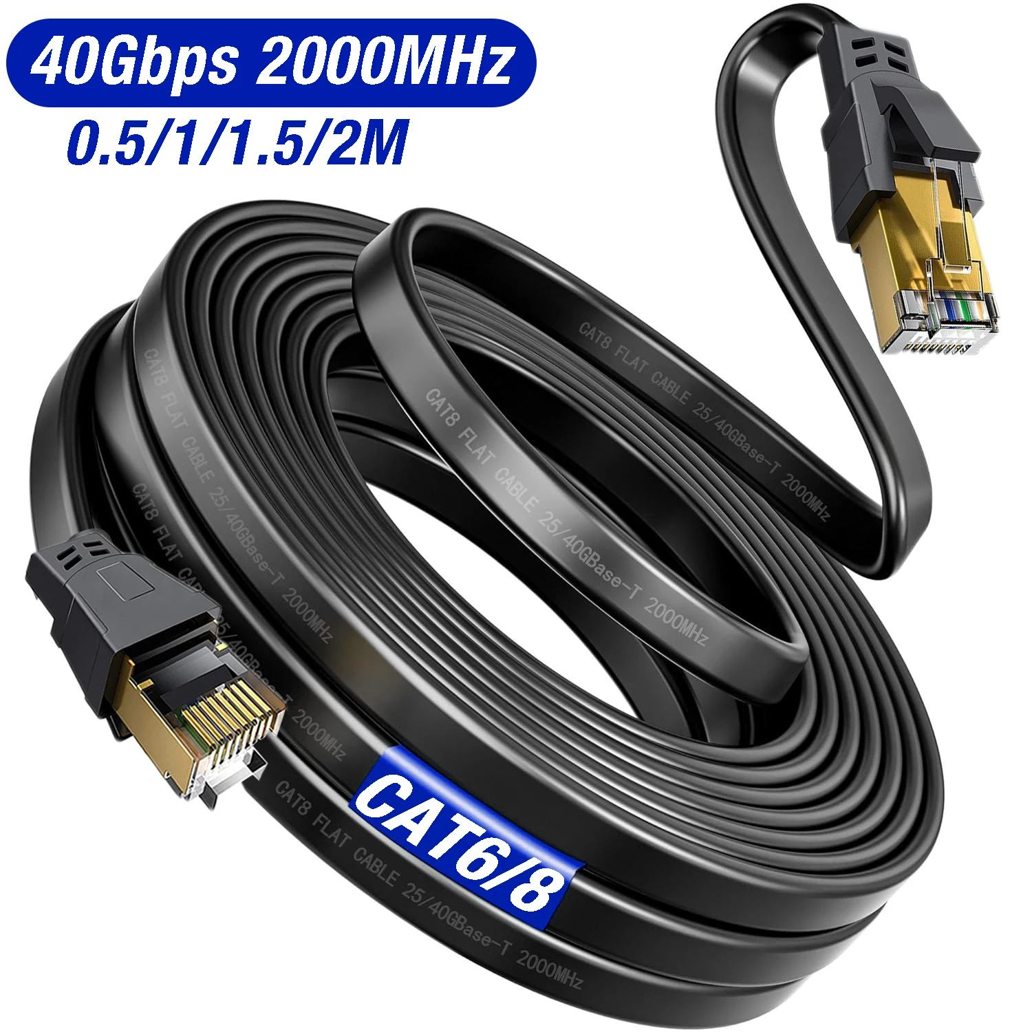 CAT8 Ethernet Cable RJ45 40Gbps 2000MHz CAT8 CAT6  Internet Network Patch Cord for Laptop PS5 Modem Router Cable Ethernet CAT 8