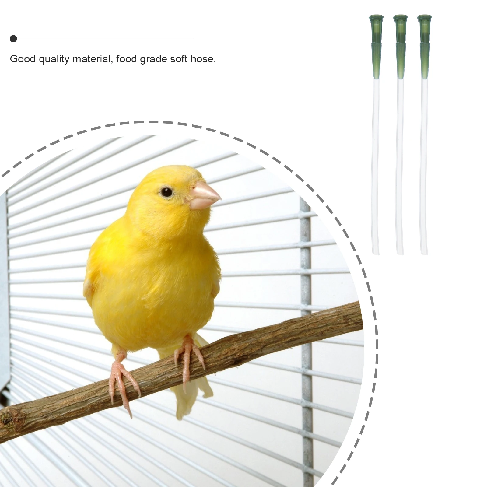 

3 Pcs for 3-4mm Soft Tube Pet Supplies Food Grade Safe Easy Birds Feeding Birds Feeding Hose Supply Clean Tool