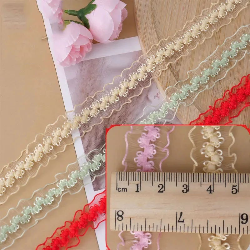 

2/5/10yards Elastic Ruffle Ribbon Braid Hollow Lace Trim Embroidery Collar Ribbon for DIY Craft Clothing Wedding Gift Home Decor