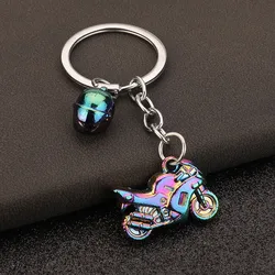 Motorcycle Helmet Keychain Metal Racing Moto Key Chain Motocross Keyring Bags Pendant Creative Keys Accessories