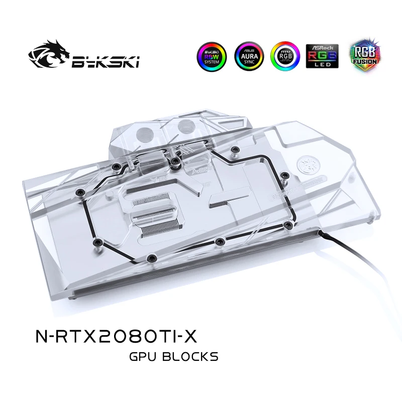 Bykski N-RTX2080TI-X GPU استخدام كتلة المياه لـ NVIDIA GeForce RTX 2080Ti / 2080 المؤسسين الإصدار المرجعي / المبرد النحاسي