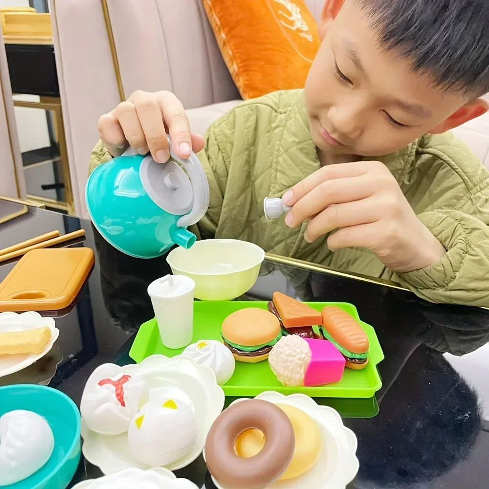 28PCS Kids Kitchen Toys Set with Box Simulated Kitchen Toy Children's Pretend Play Set for Boys Girls Birthday Gifts Christmas