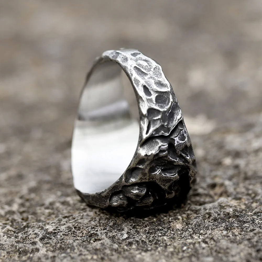 2023 NEW Men\'s 316L stainless-steel rings Viking Runes Compass Totem Odin Meteorite Fashion Jewelry for gift free shipping