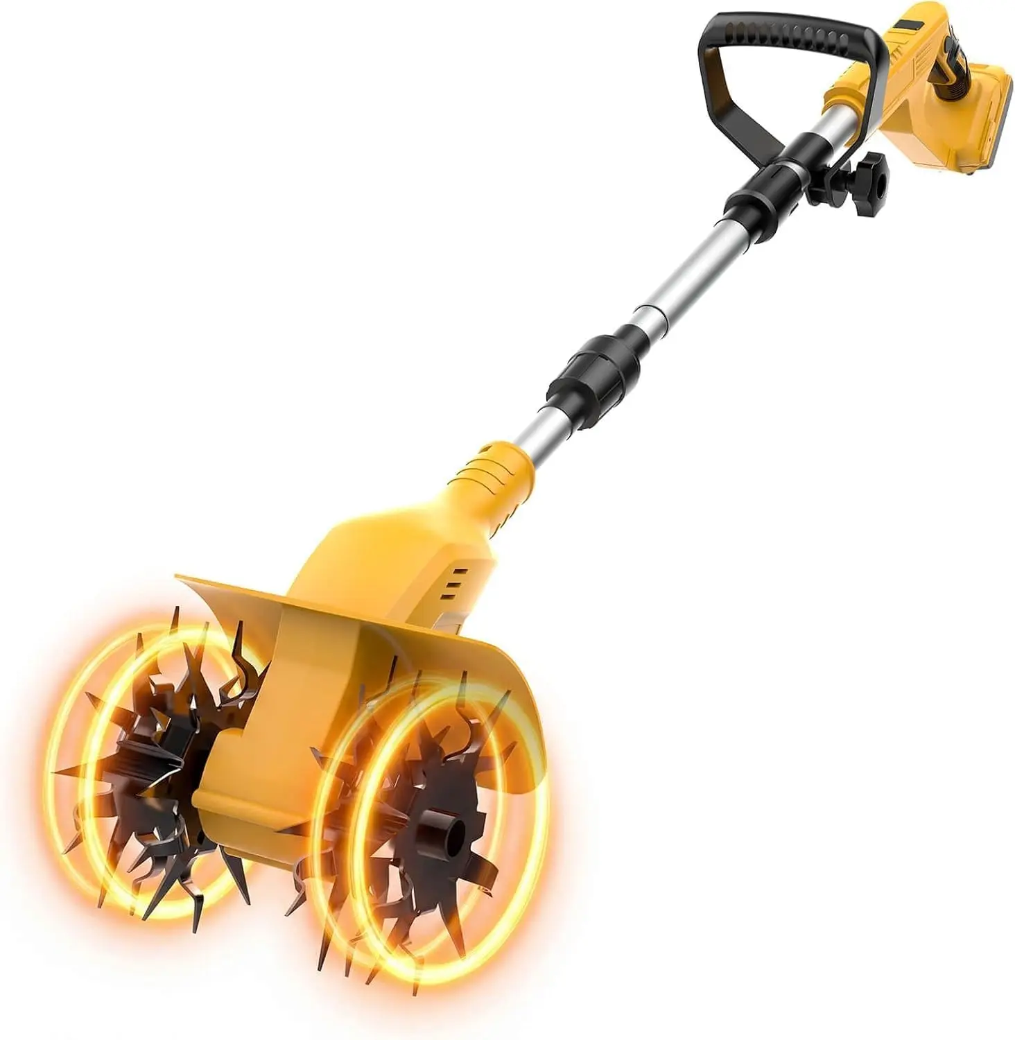 Cordless Garden Tiller and Cultivator for 20V Batteries – 9-Inch Tilling Width, 6.6-Inch Depth, 360 RPM, 4 Steel Blades, Ideal for Raised Beds, Flower Gardens and Vegetable Plots (Battery Not Included)