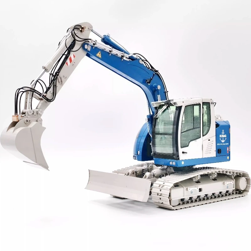 JDM-208V920 RC Metall-Hydraulikbagger Elektrisch Bürstenlos 360-Grad-Rotation RTR Blau und Weiß Ferngesteuerter Bagger Spielzeug