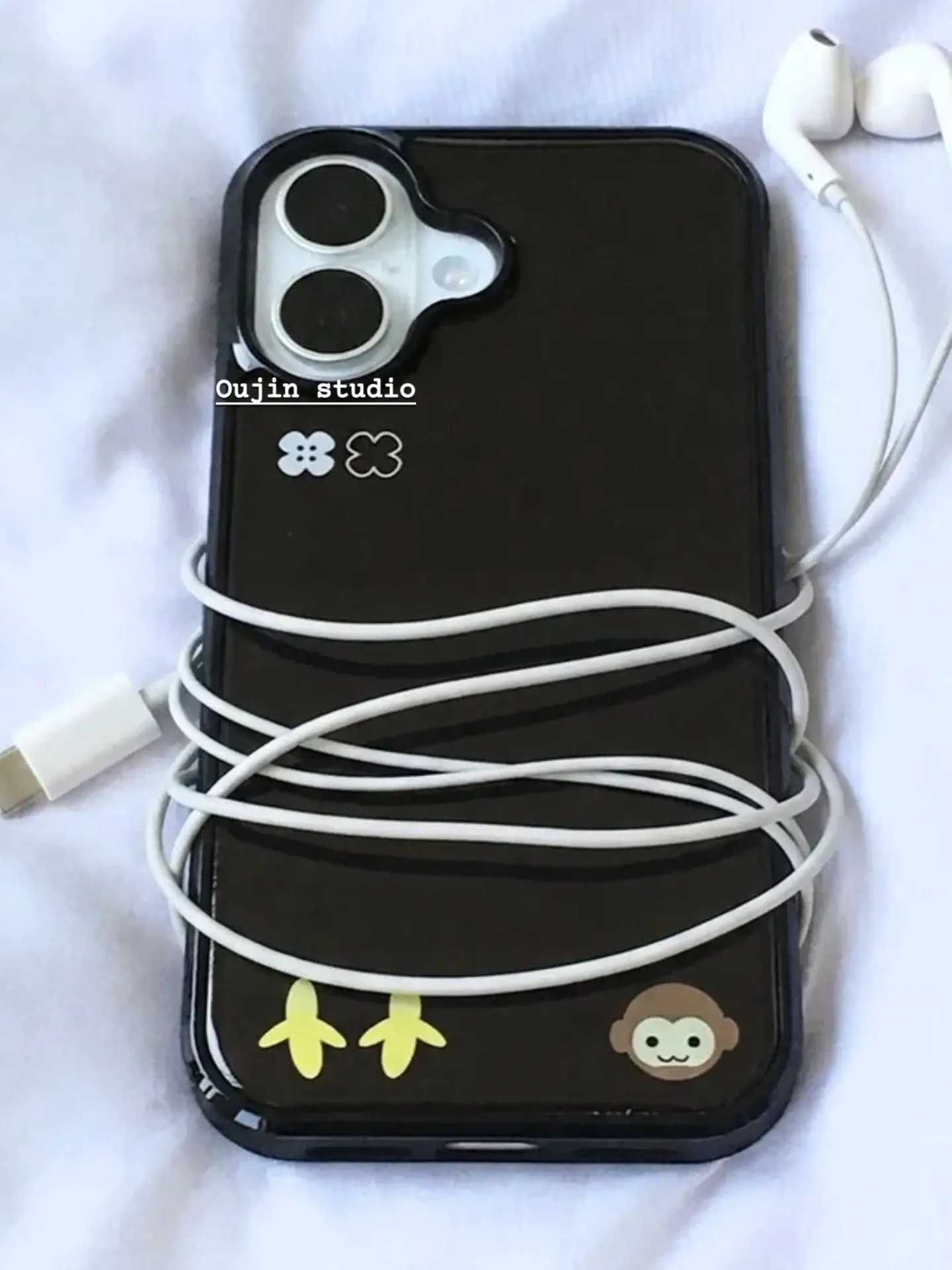Funda de Teléfono con Diseño de Mono con Plátano Marrón y Amarillo, Estilo Coreano Kawaii, para iPhone 17 16 15 14 13 12 11 Pro Max Plus Y2K