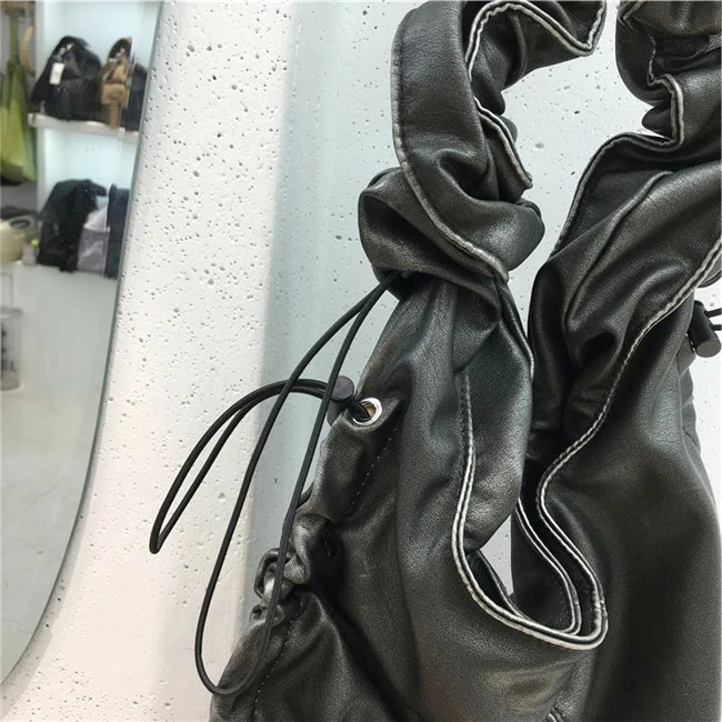 Mode Plissee Frauen Schulter Tasche pu Leder umhängetasche Luxus Designer Weibliche Achselhöhle tasche dame Handtaschen bolsa