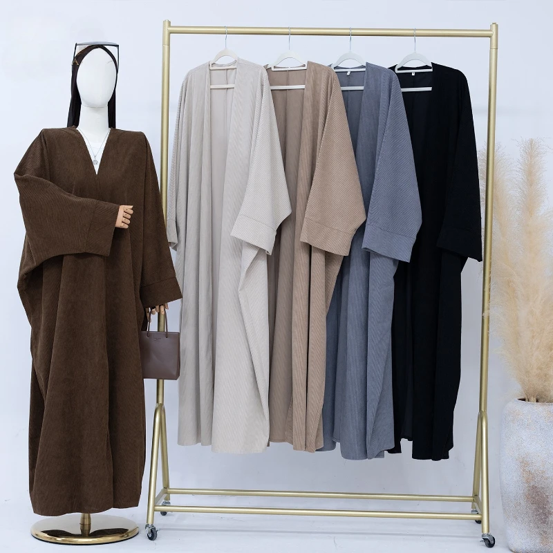 

2026 Eid Soild Open Abaya Women Muslim Dress Jilbab Kebaya Islam Clothing Kaftan Robe Khimar Ramadan Hijab Dresses Kimono Abayas