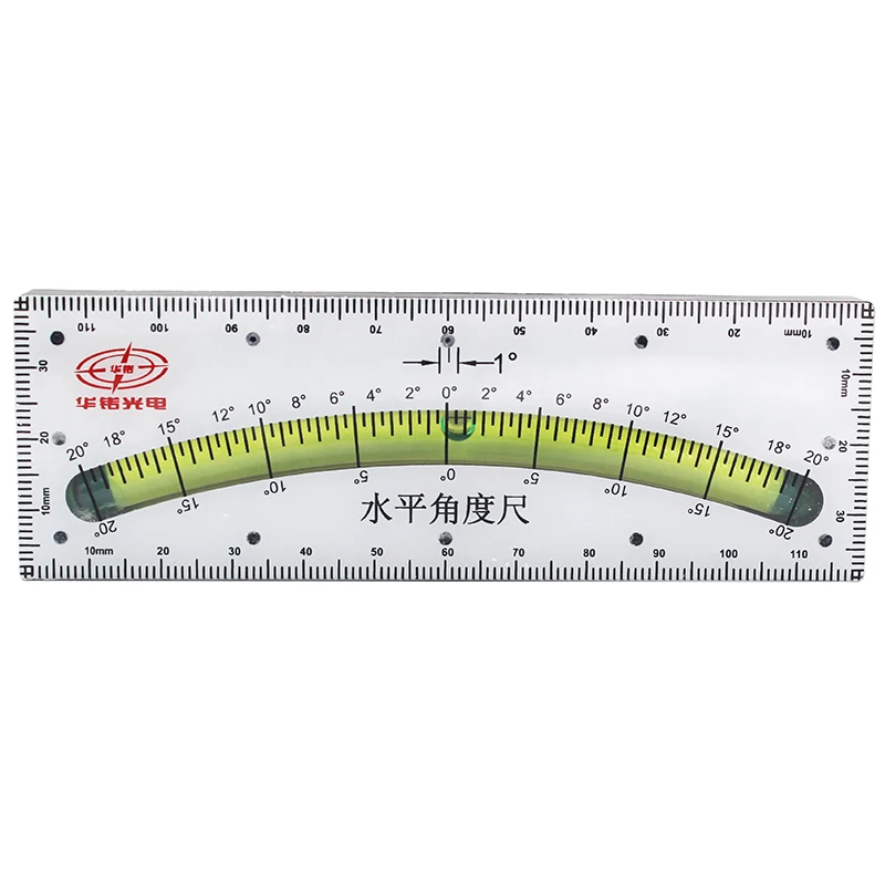 Poziomica Bubble plastikowe pochyłomierza nachylenie linijka kątowa dla RV Home Improvement 0-20 stopni długość 120mm